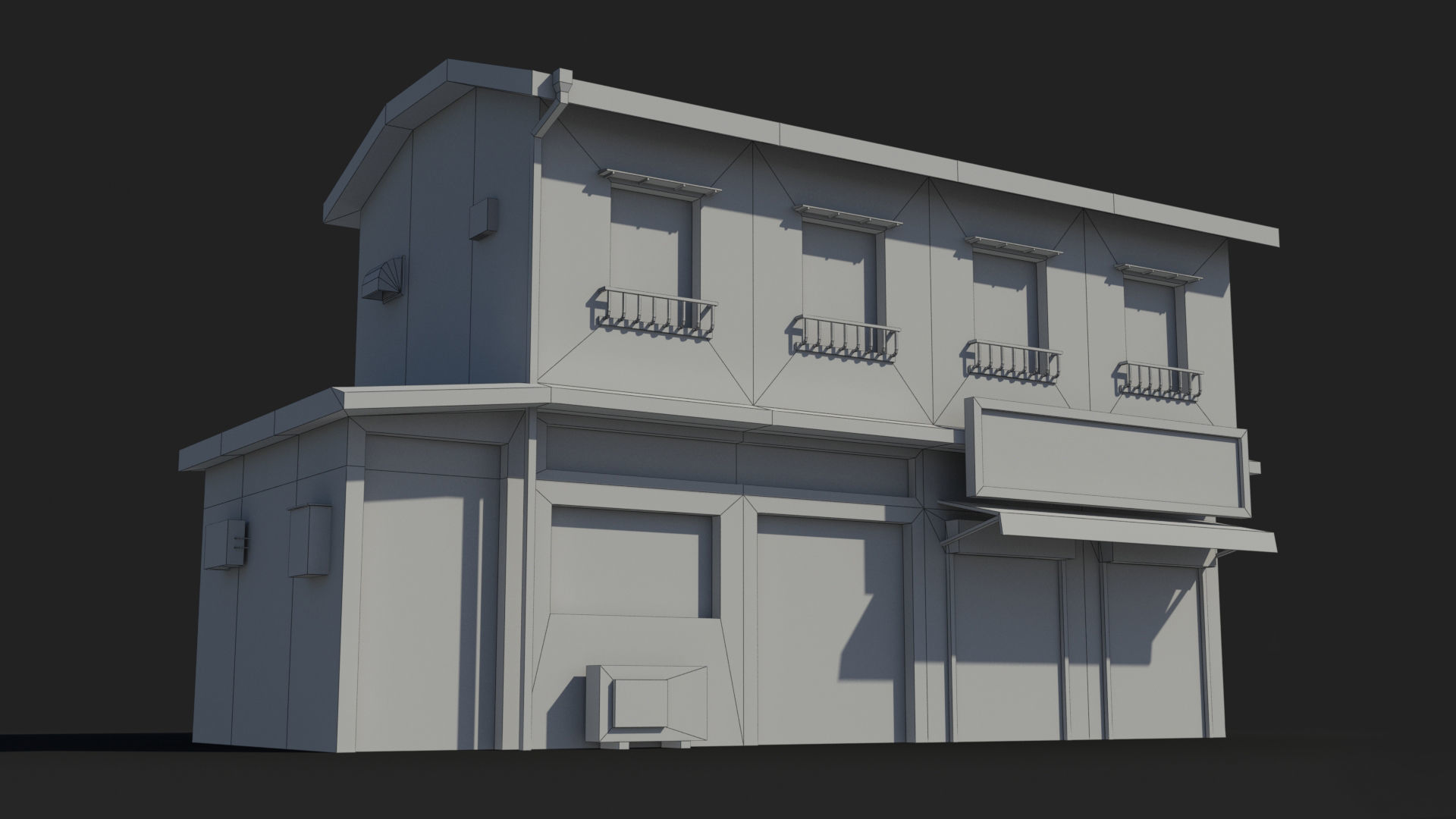 Japanese House x1 Low-poly 3D model_6