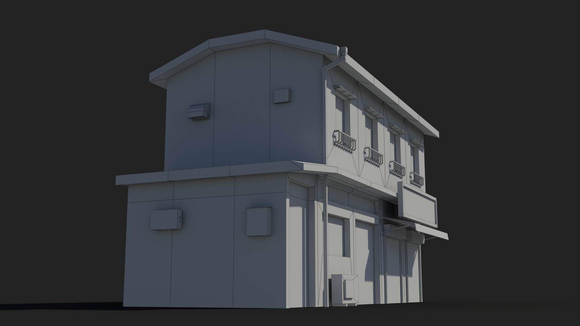 Japanese House x1 Low-poly 3D model_9
