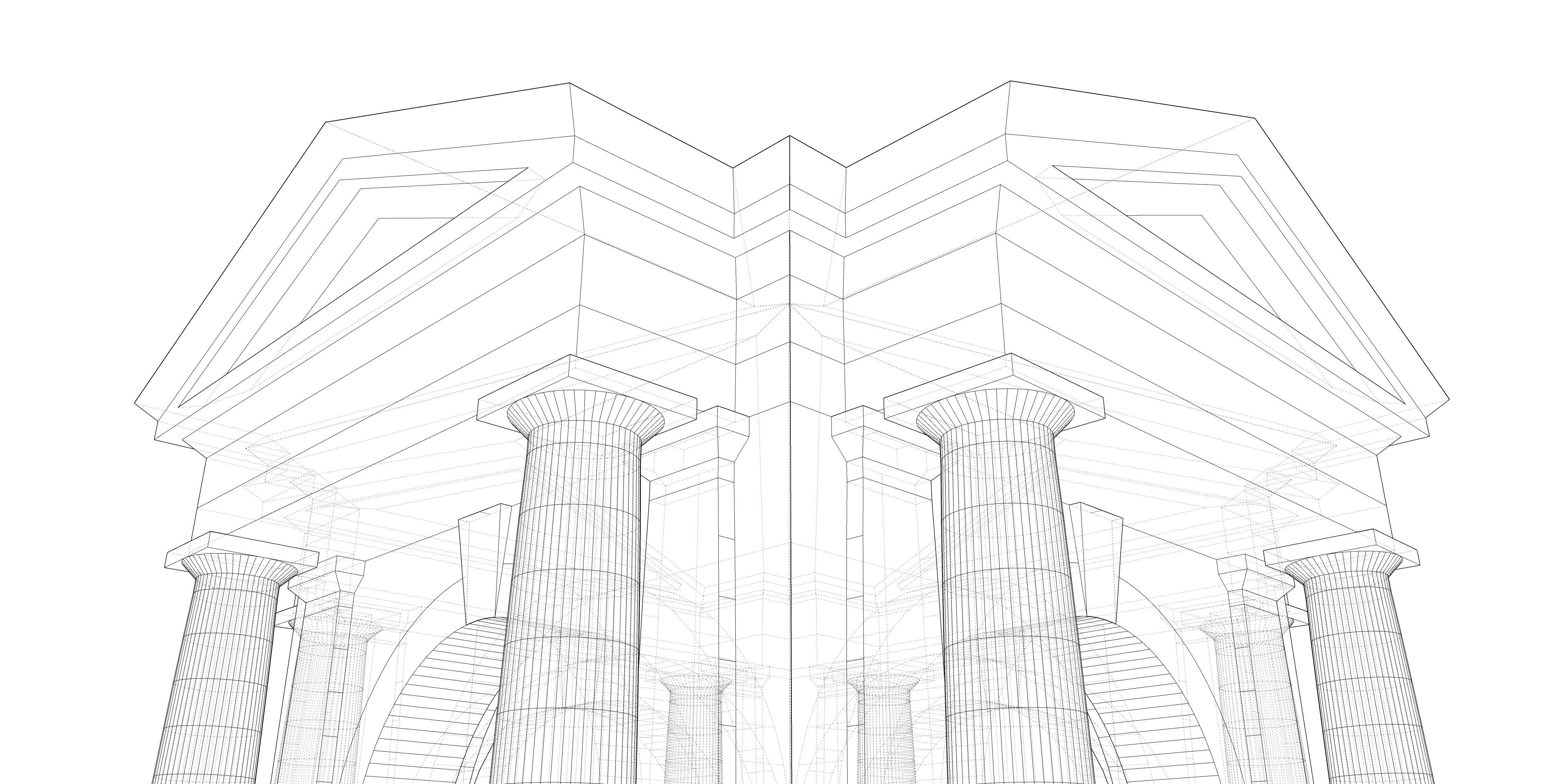 Arched portico in the mas Tuscan order Column gazebo Low-poly 3D model_10