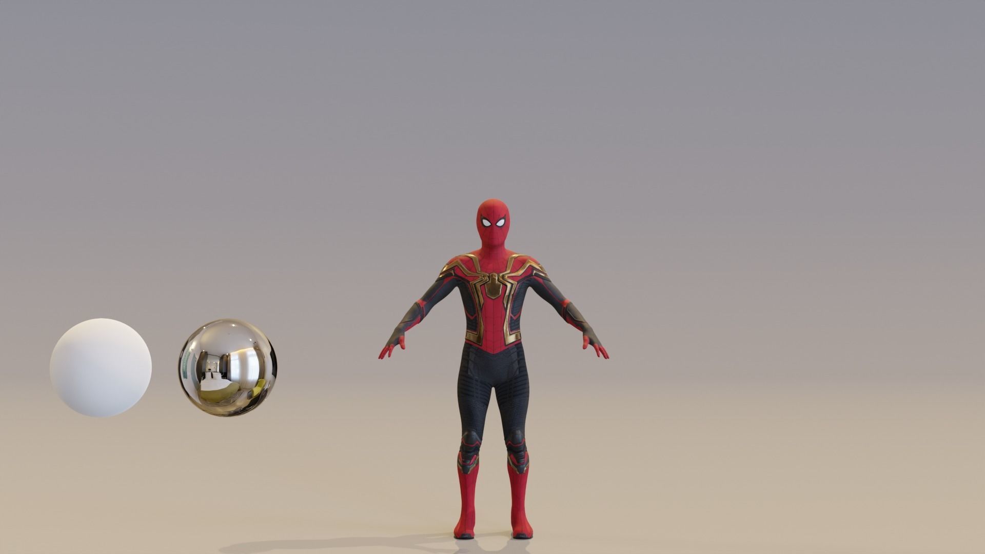 Spider-Man Iron Spider Integrated suit RIGGED - No Way Home Low-poly 3D model_1