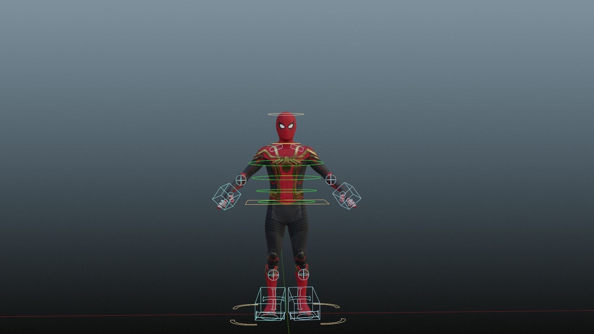 Spider-Man Iron Spider Integrated suit RIGGED - No Way Home Low-poly 3D model_6