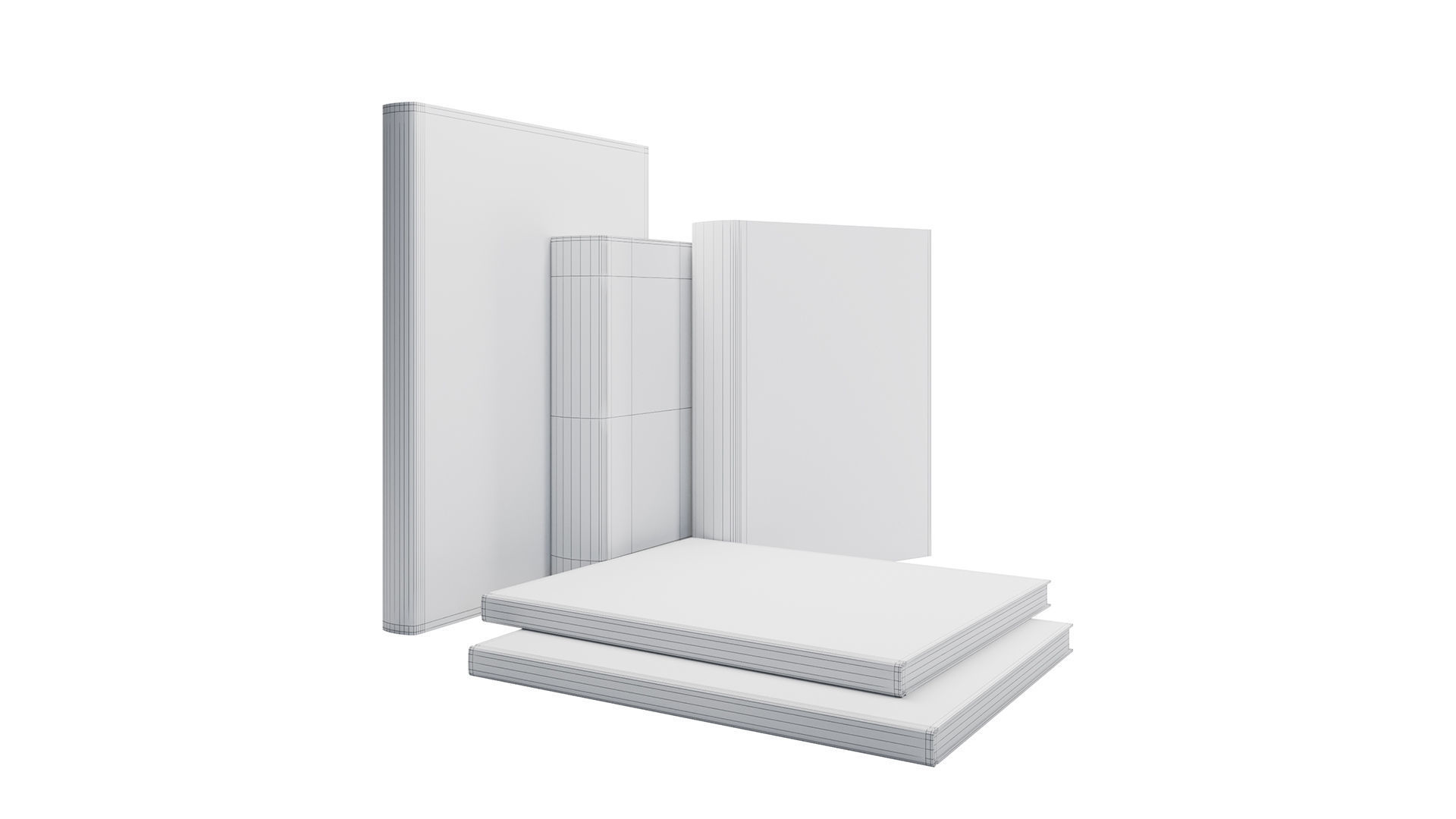 Books Set 6 book 3D model_3