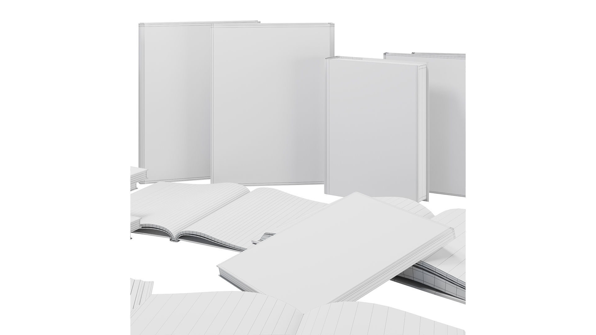 Books Set 6 book 3D model_9