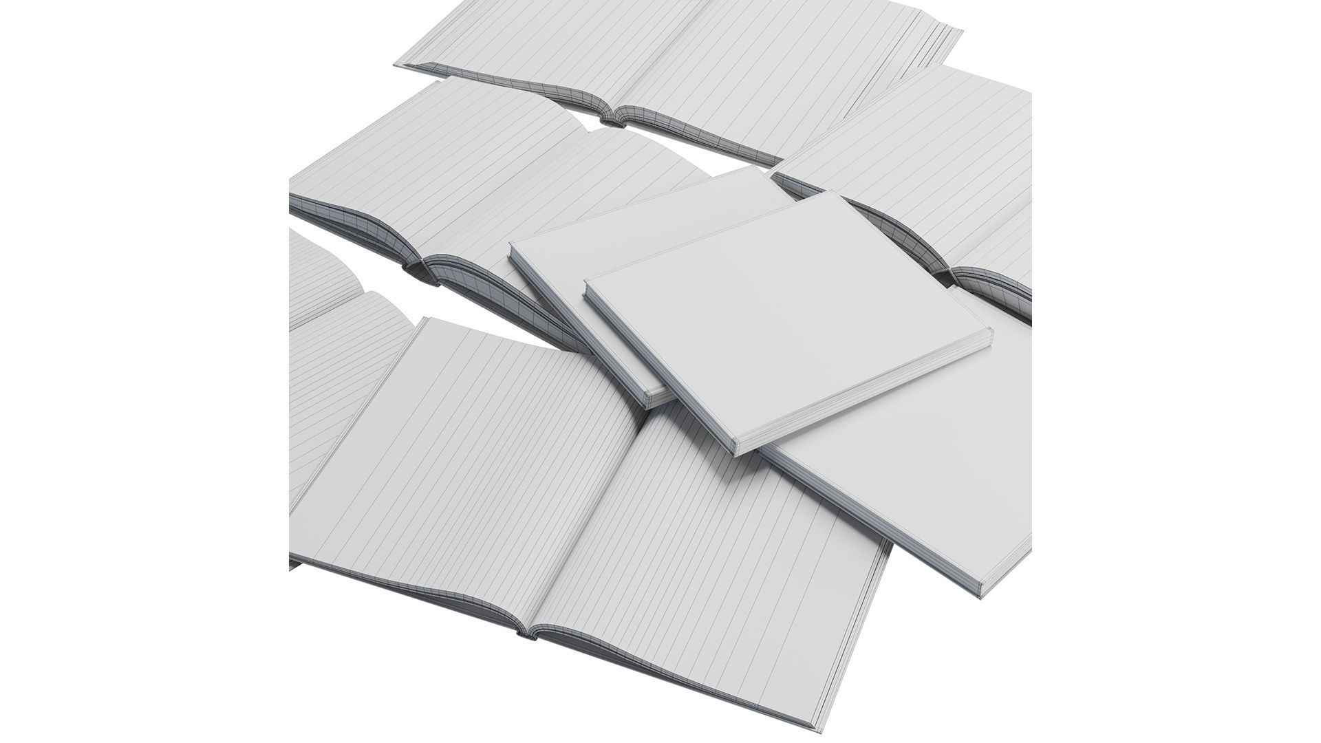 Books Set 6 book 3D model_11