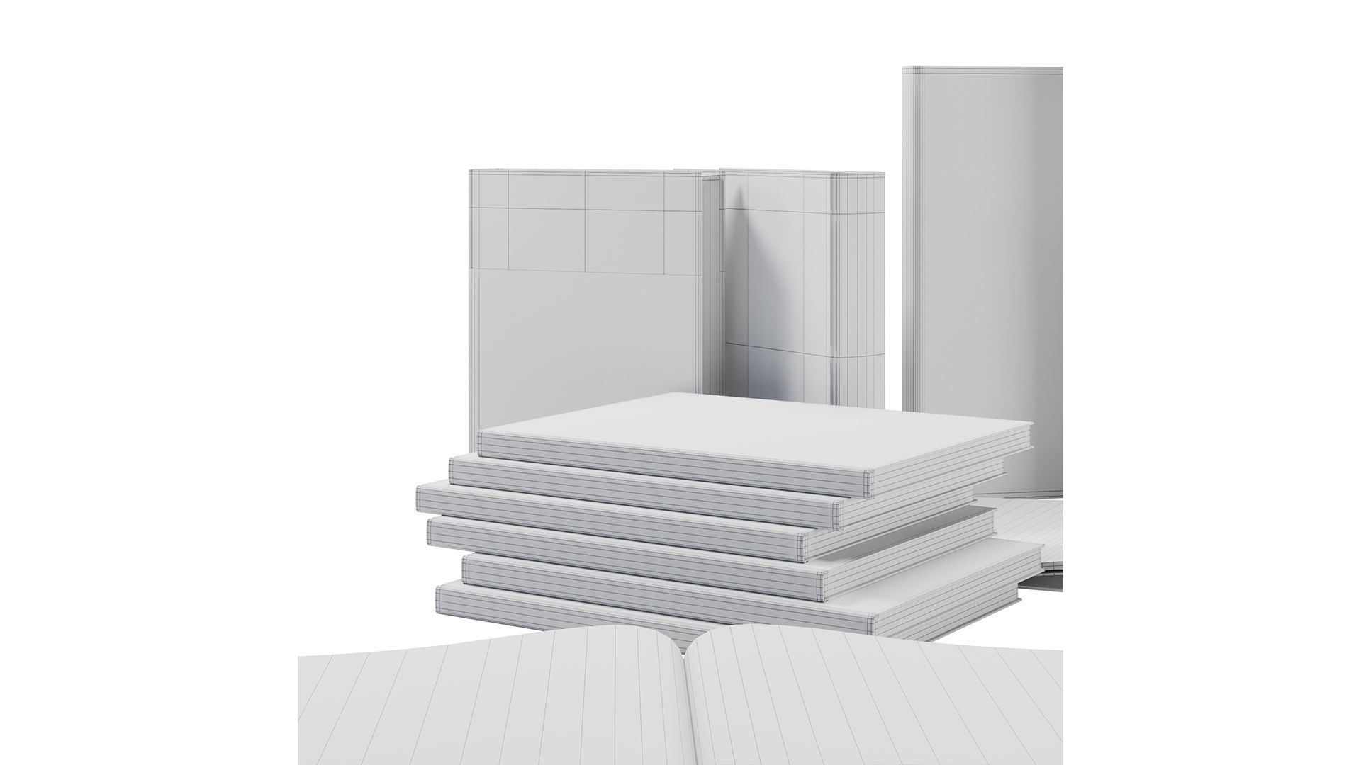 Books Set 6 book 3D model_7