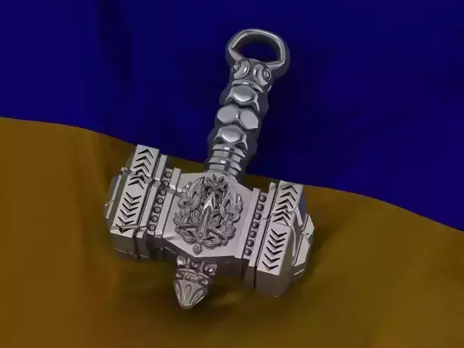 THOR Hammer Ukrainian Trident Pendant