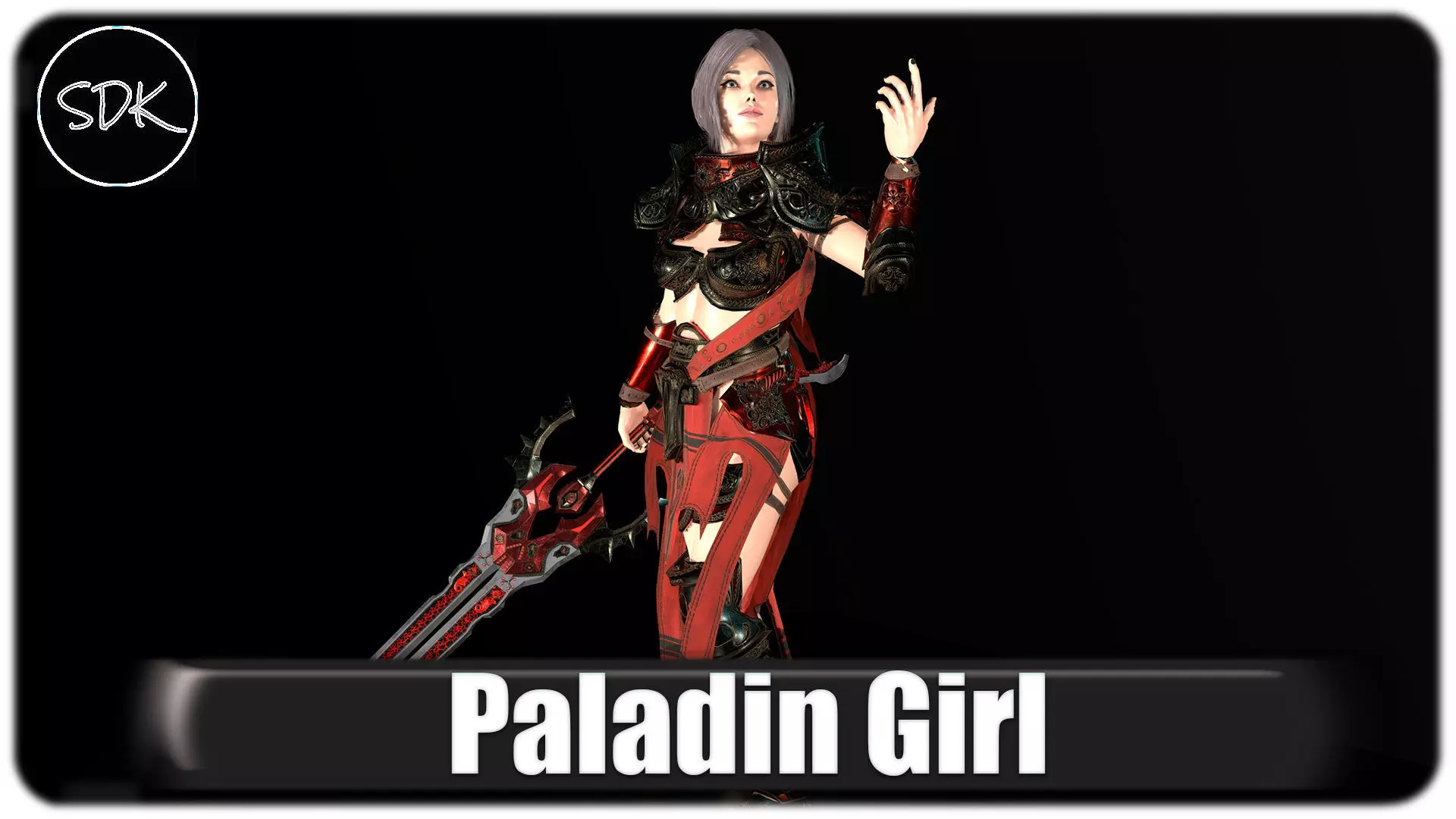 Paladin Woman Low-poly 3D model_0