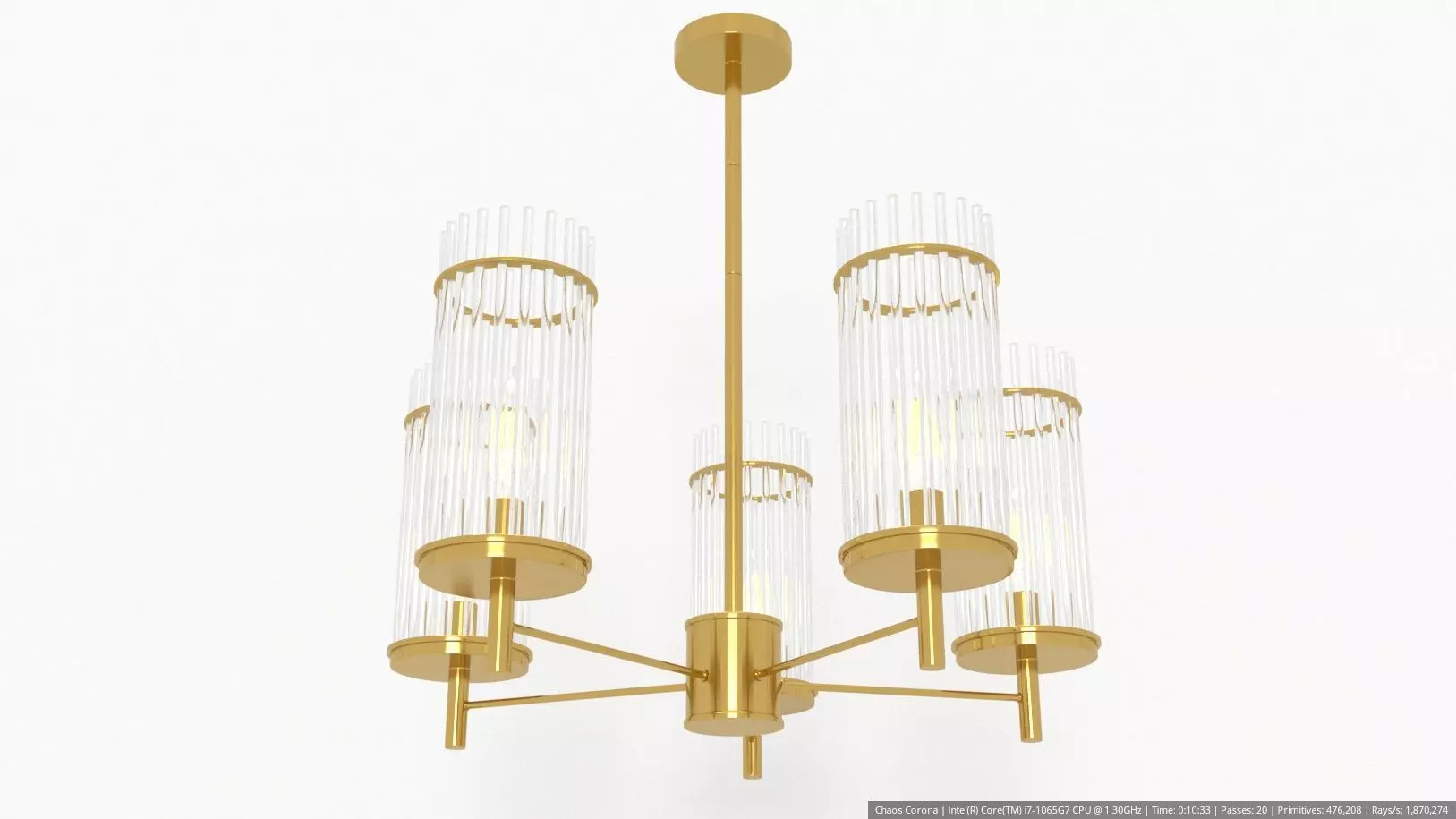 Formia pendant chandelier with transparent shades 3D model