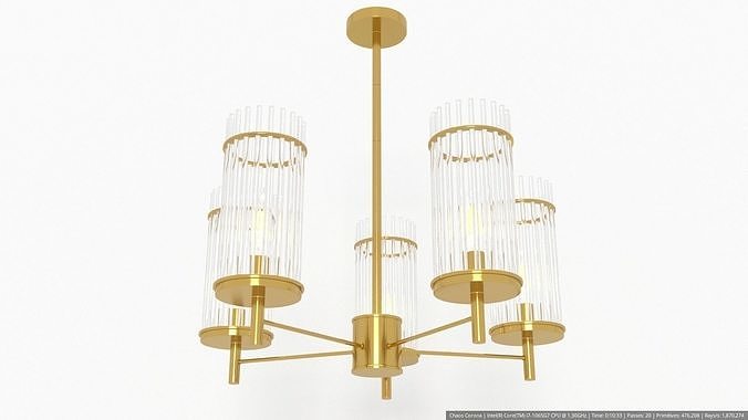 Formia pendant chandelier with transparent shades 3D model