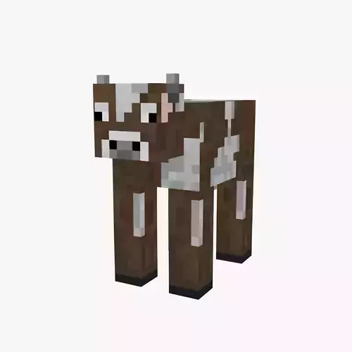Minecraft Cow Rigged Low-poly 3D model