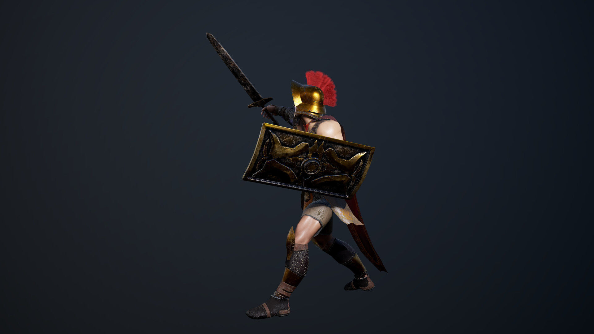 Gladiator Low-poly 3D model_13