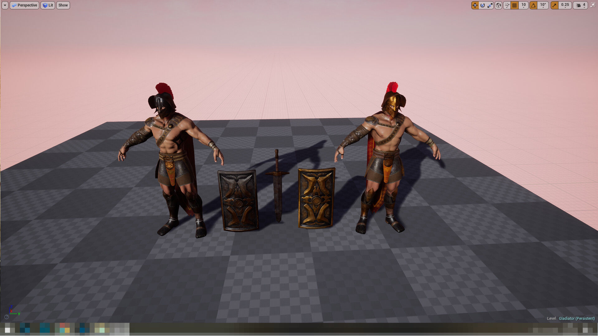 Gladiator Low-poly 3D model_26