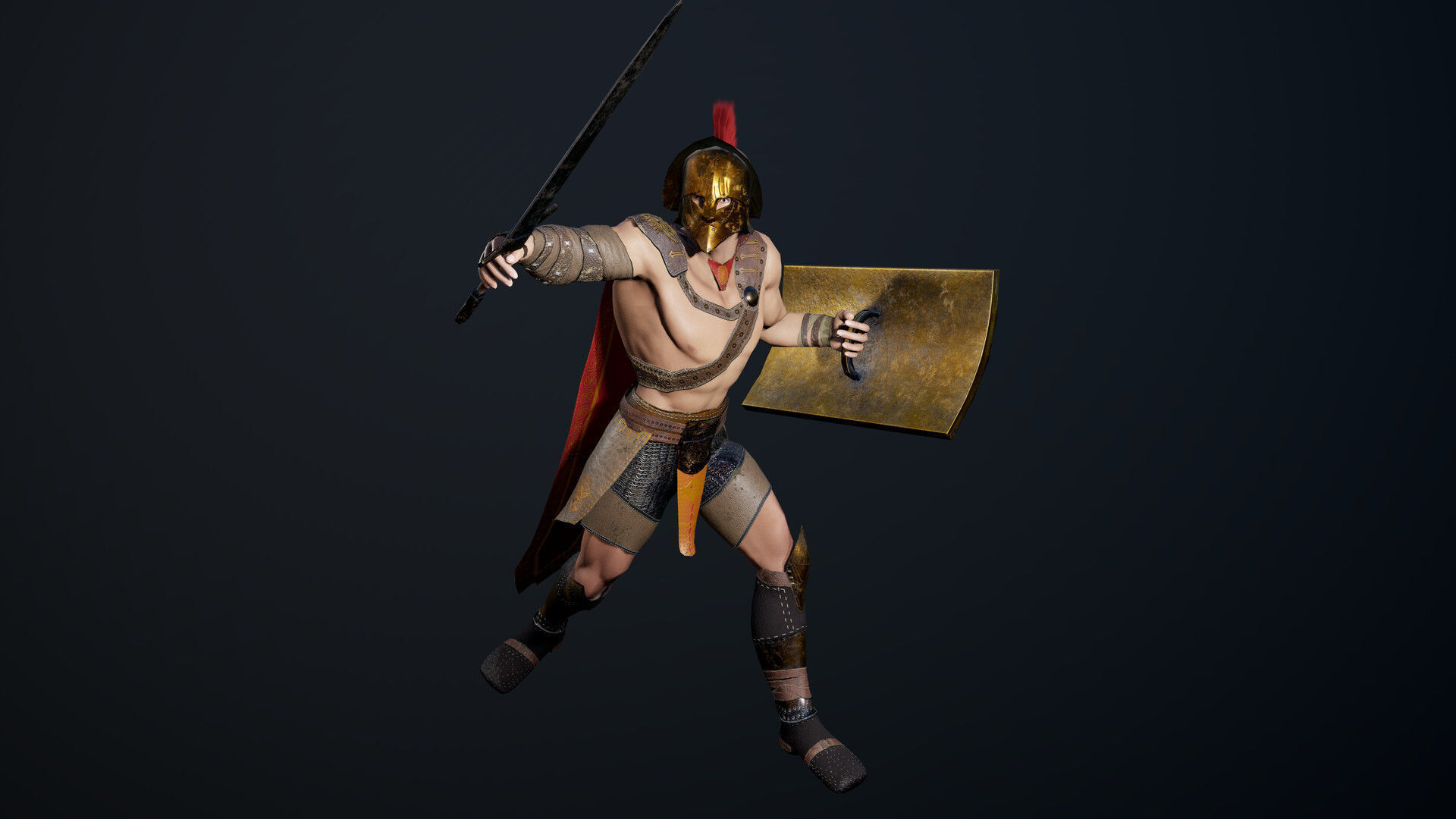 Gladiator Low-poly 3D model_10
