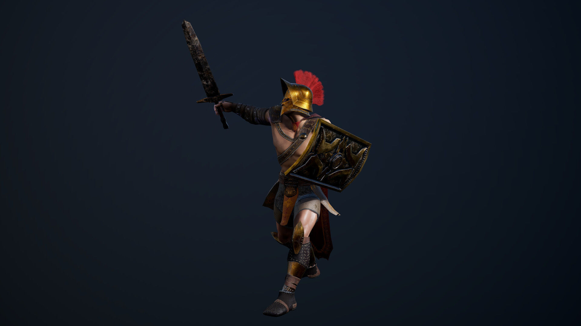 Gladiator Low-poly 3D model_5