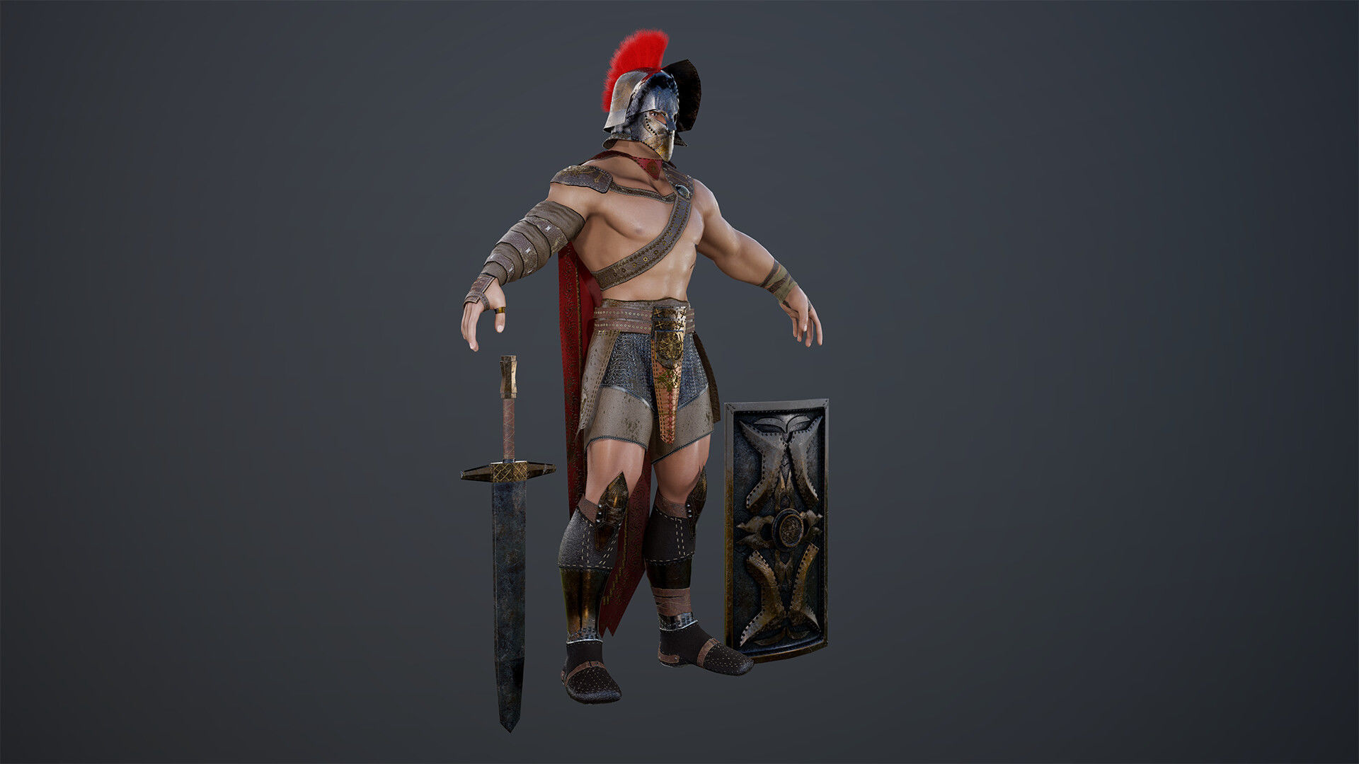 Gladiator Low-poly 3D model_20