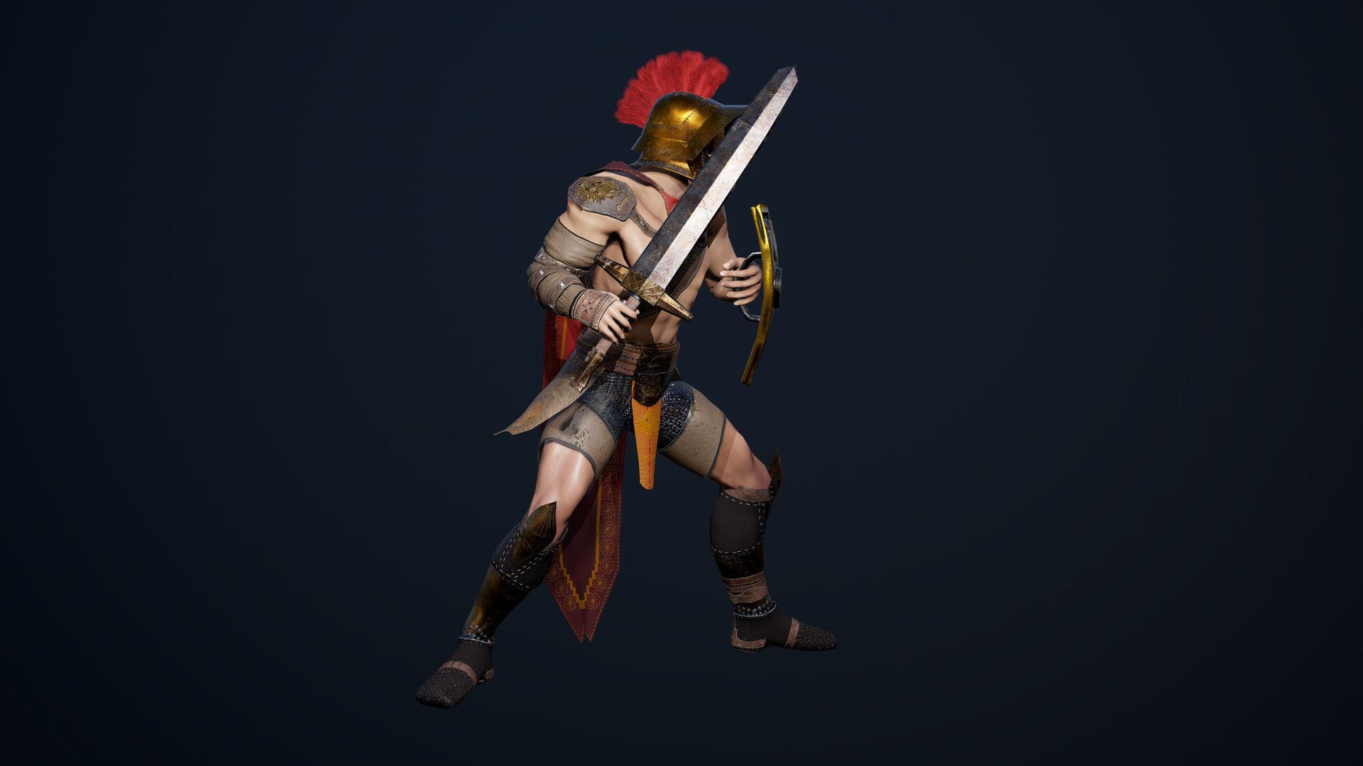 Gladiator Low-poly 3D model_28