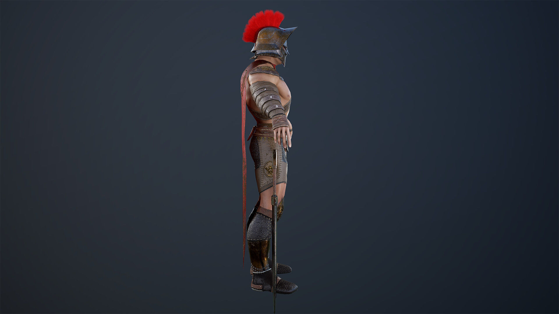 Gladiator Low-poly 3D model_21