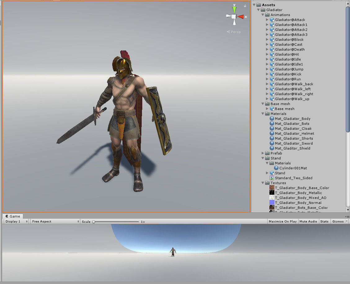 Gladiator Low-poly 3D model_25
