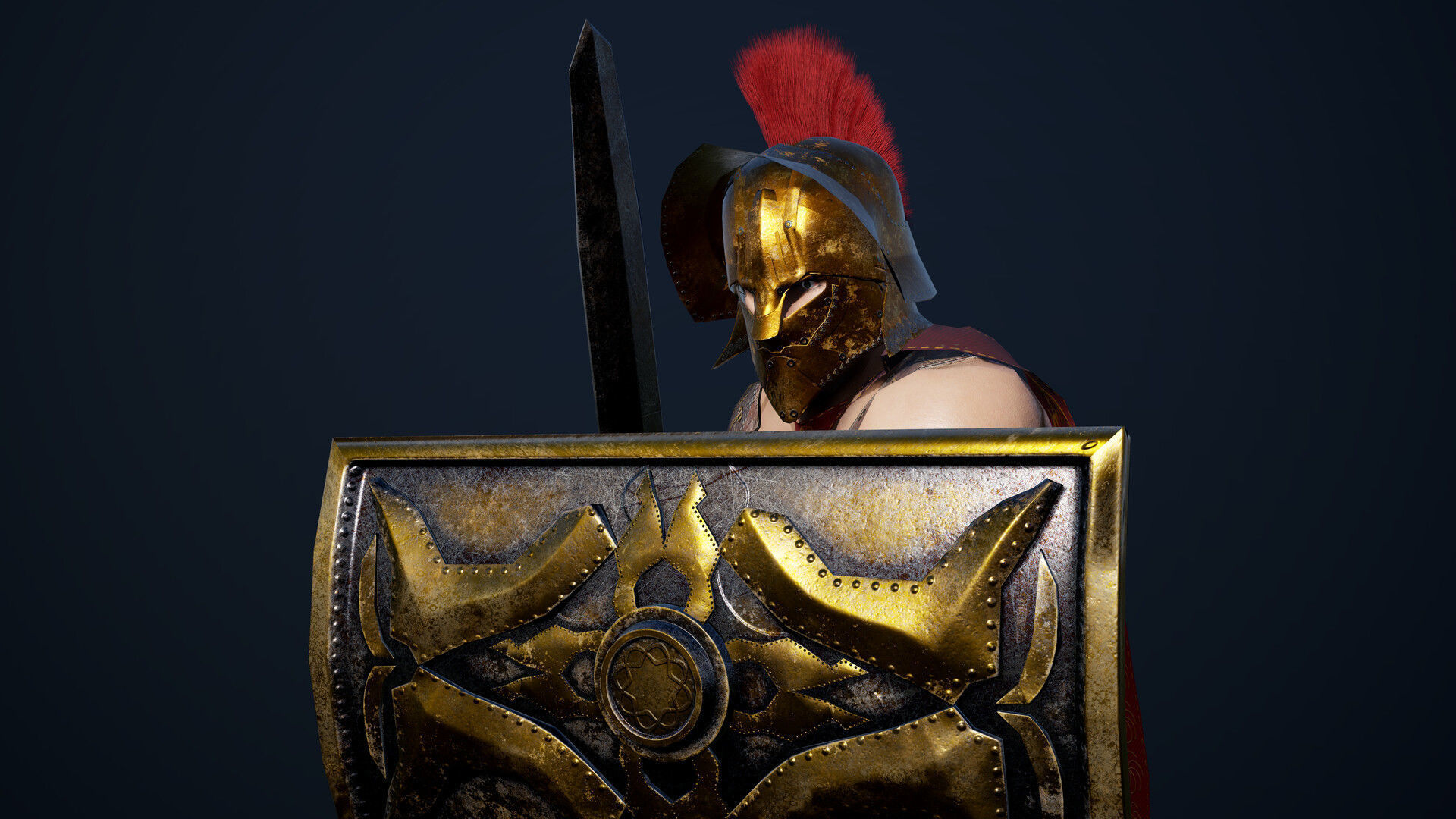 Gladiator Low-poly 3D model_4