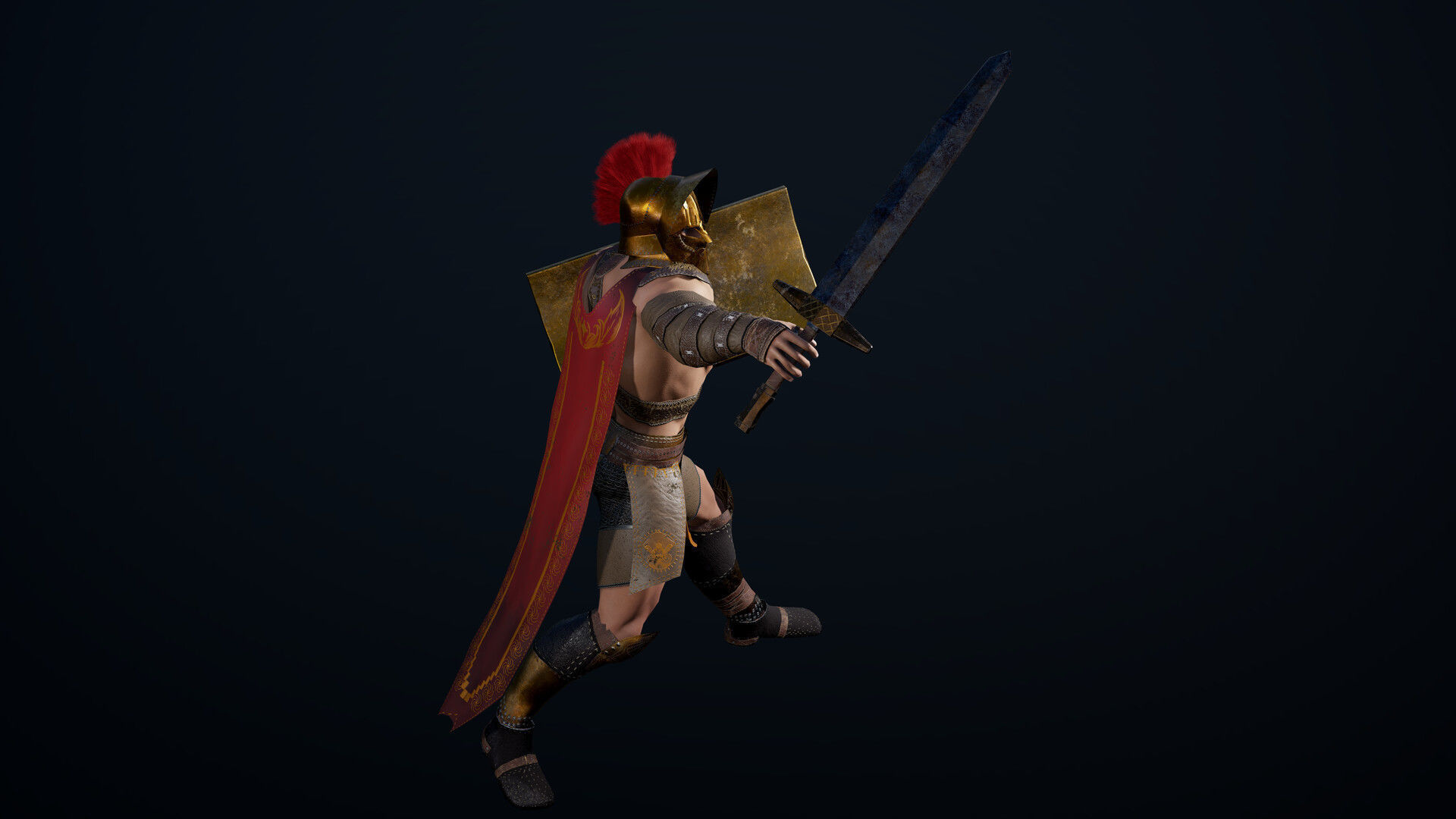 Gladiator Low-poly 3D model_11