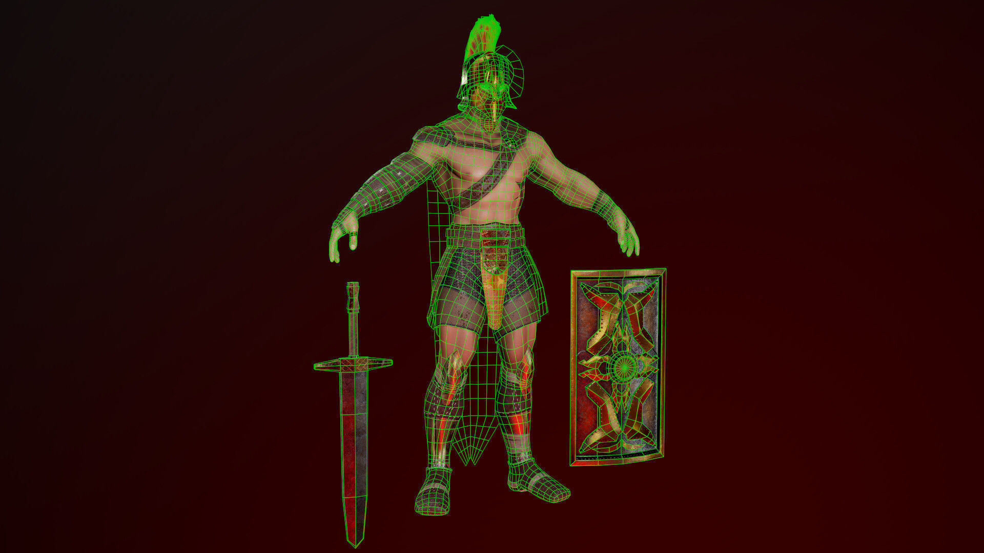 Gladiator Low-poly 3D model_15
