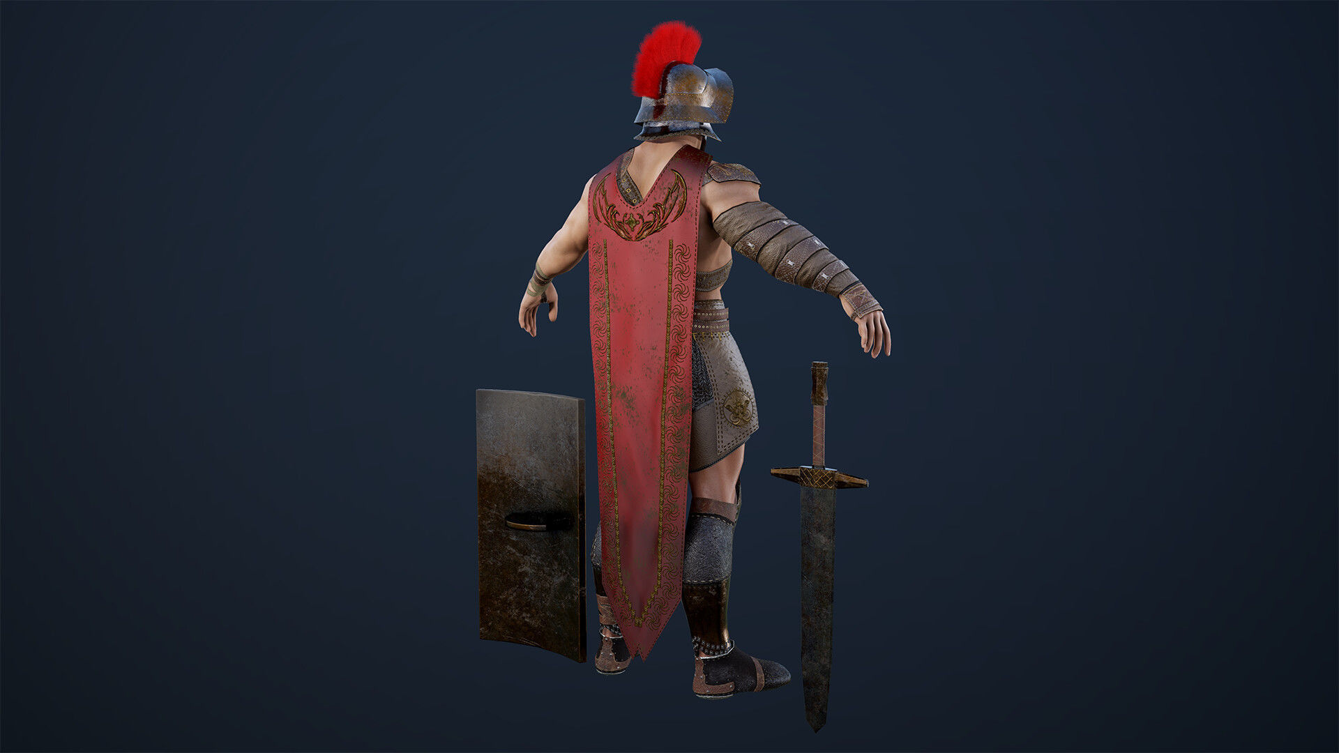 Gladiator Low-poly 3D model_12
