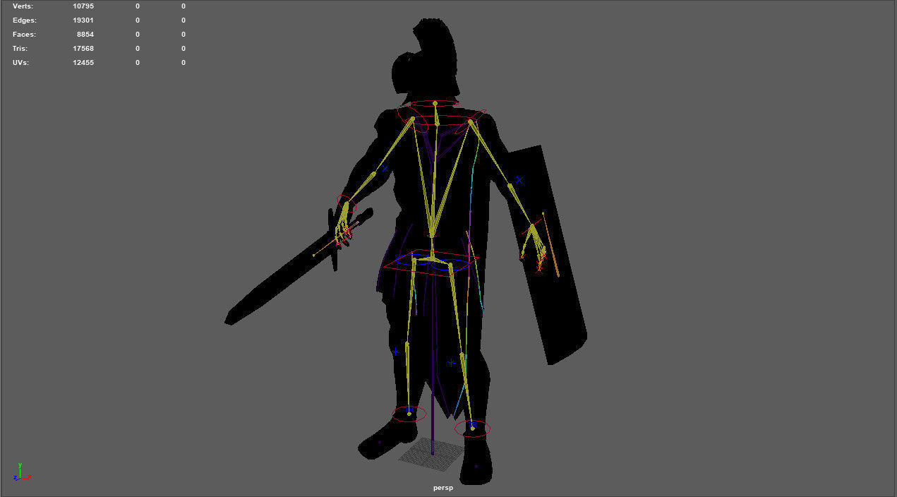 Gladiator Low-poly 3D model_17