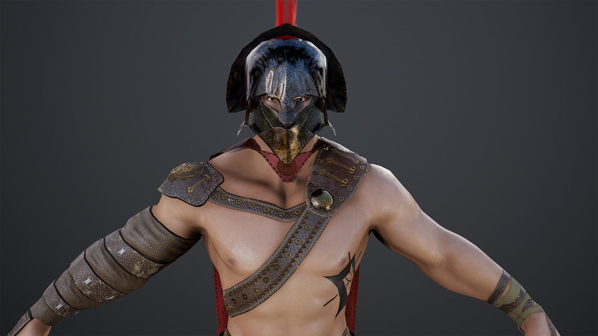 Gladiator Low-poly 3D model_22