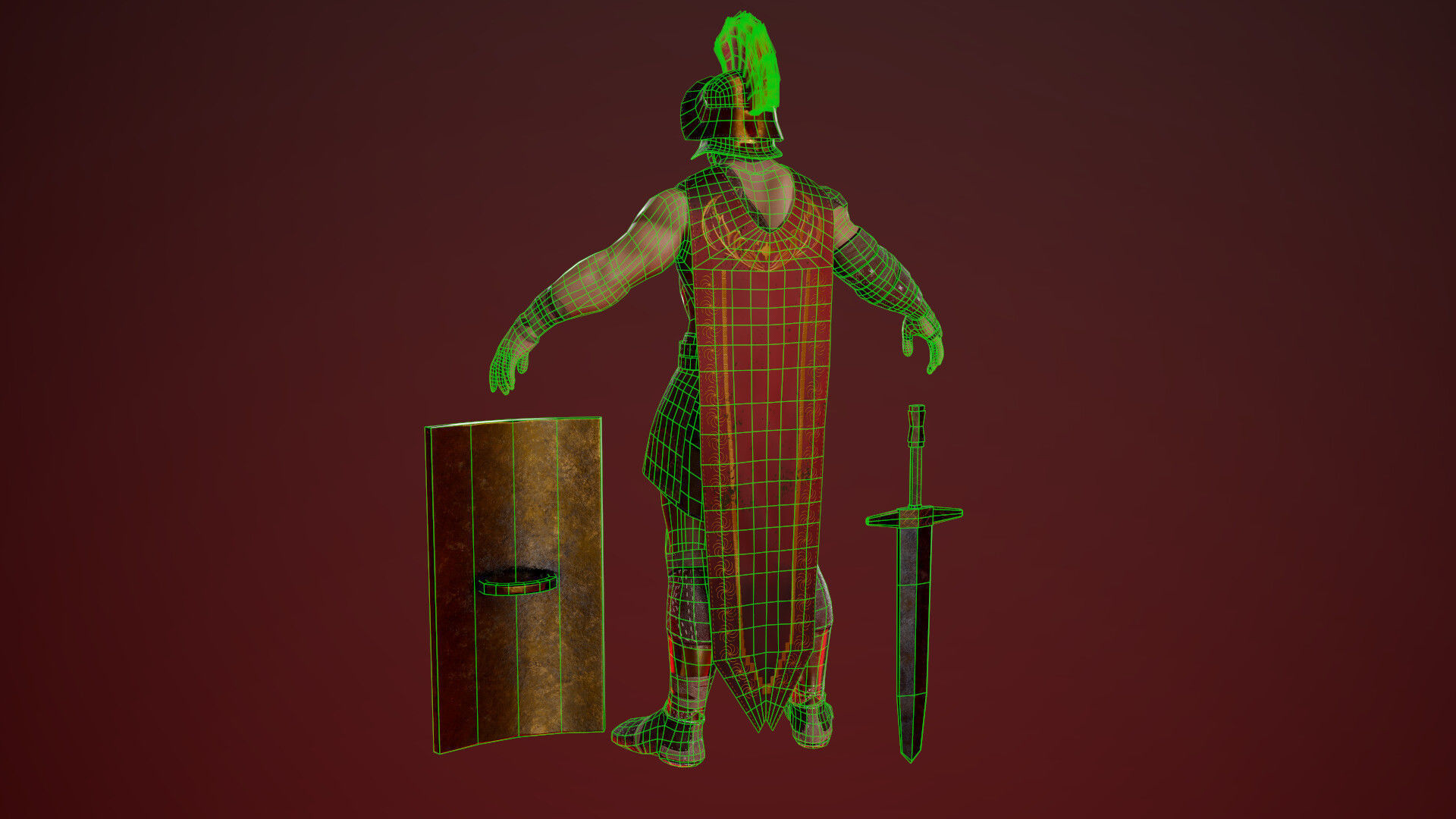 Gladiator Low-poly 3D model_16