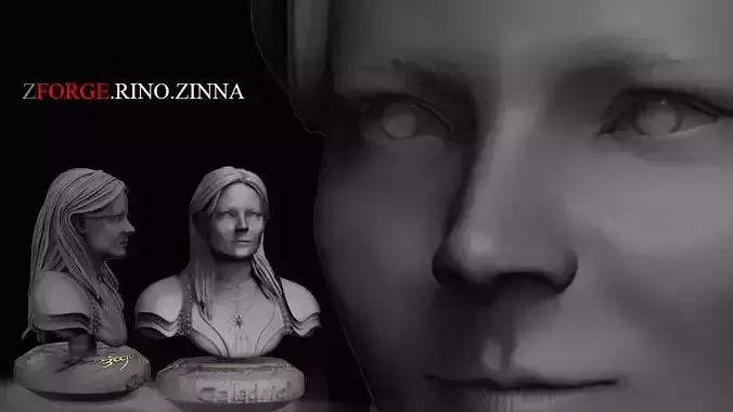 Galadriel Bust Ring of Power ready for 3d Print 3D print model