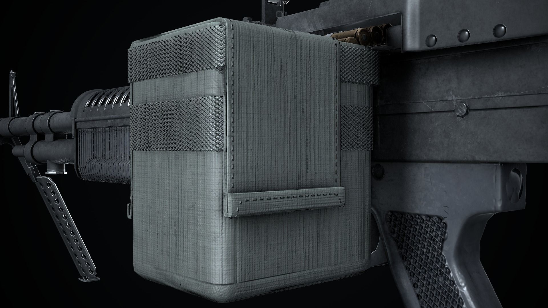 Game Ready M60 machine gun Low-poly 3D model_7