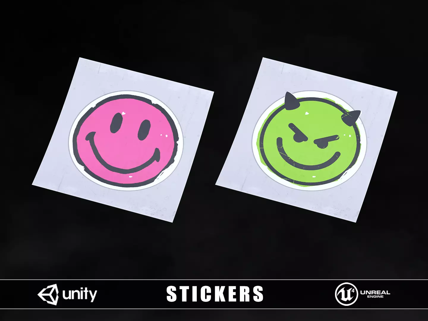 Stickers Low-poly 3D model