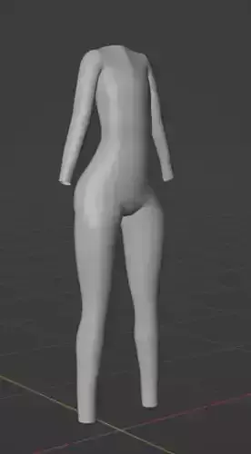Low poly modeling anime girl body