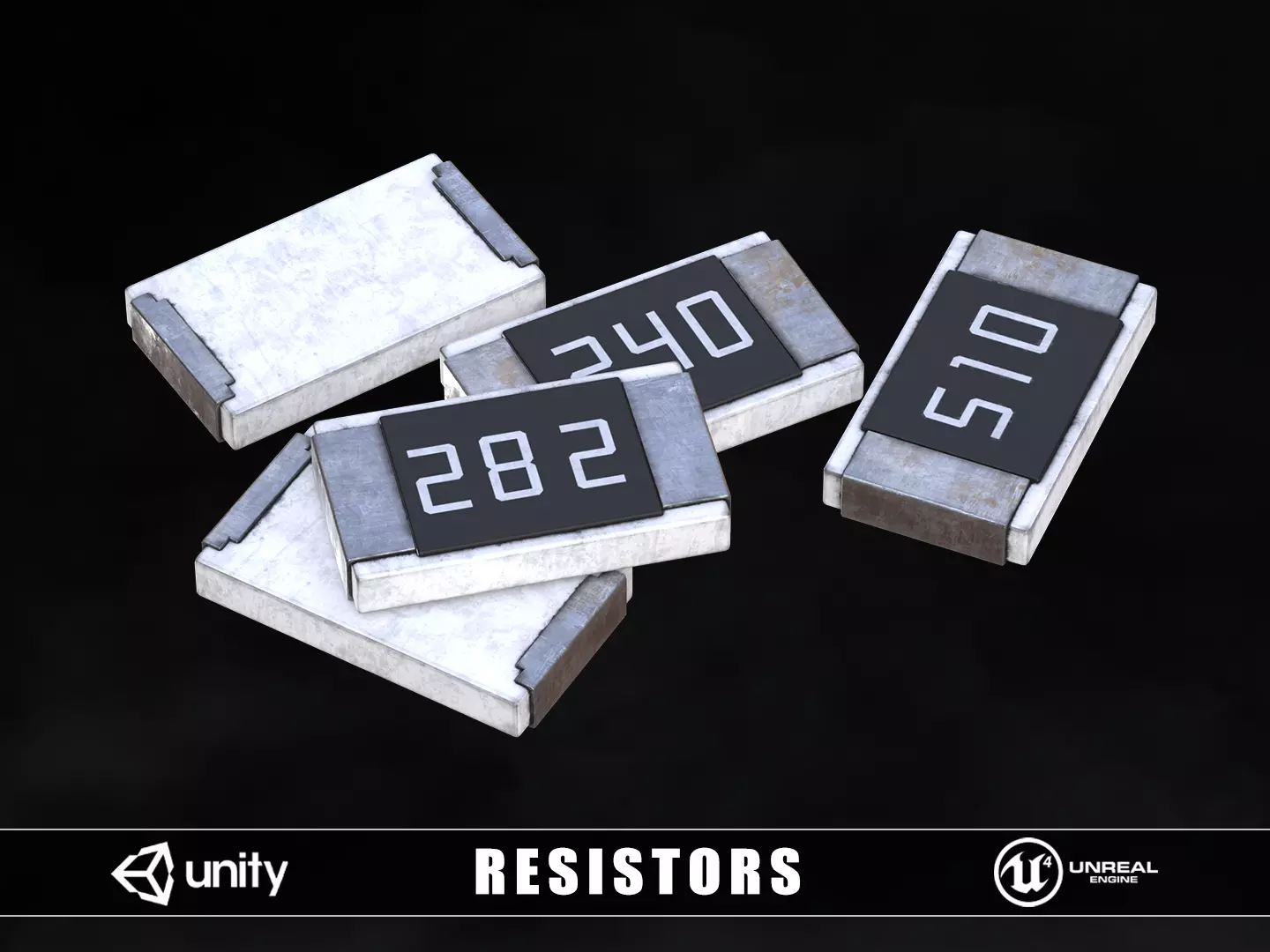 Resistors Low-poly 3D model_0