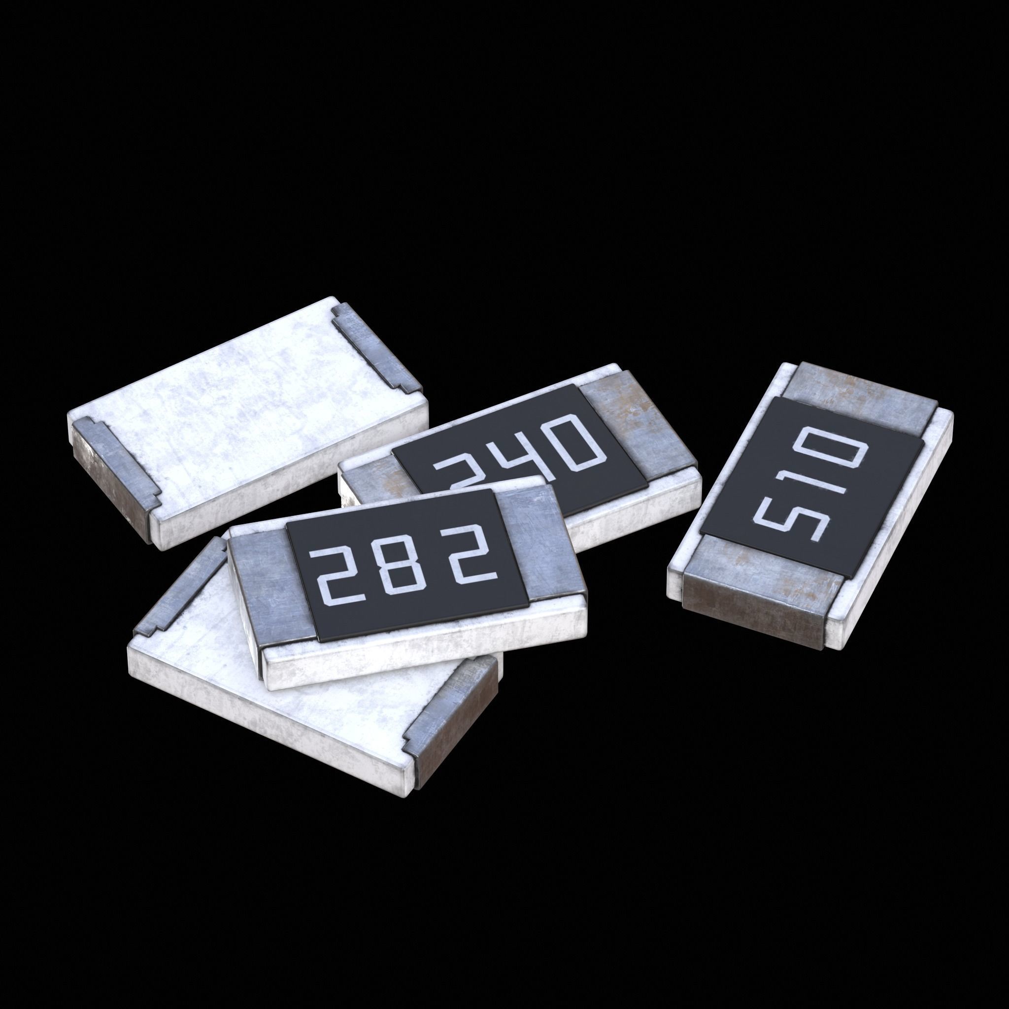 Resistors Low-poly 3D model_2