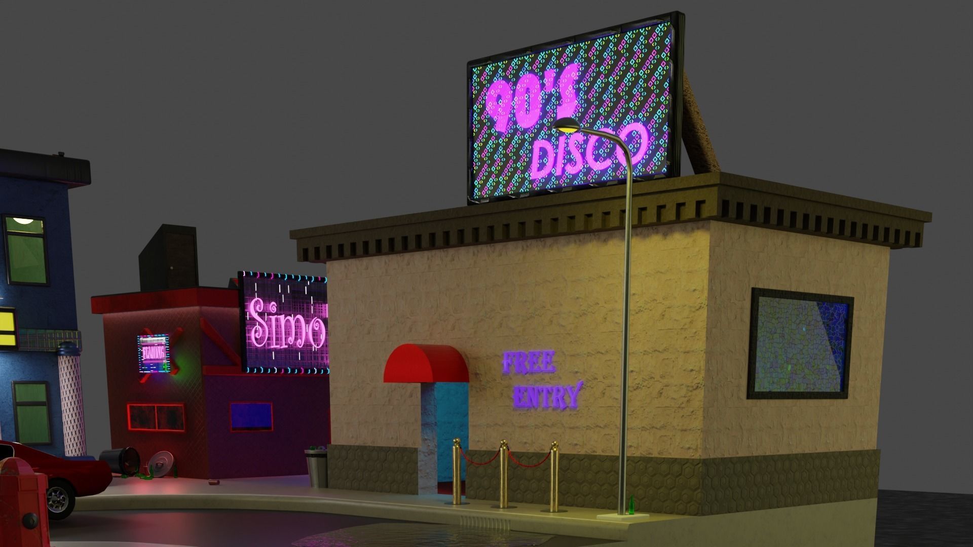 90s Island LOW POLY MODEL Low-poly 3D model_2