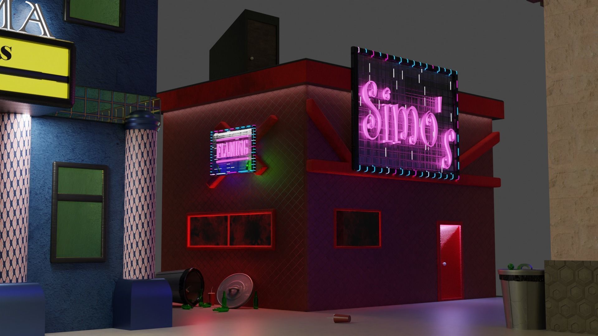 90s Island LOW POLY MODEL Low-poly 3D model_3