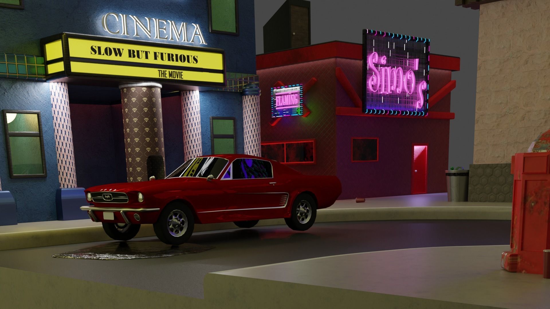 90s Island LOW POLY MODEL Low-poly 3D model_1