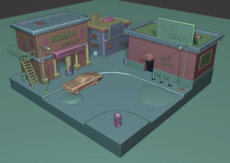 90s Island LOW POLY MODEL Low-poly 3D model_5