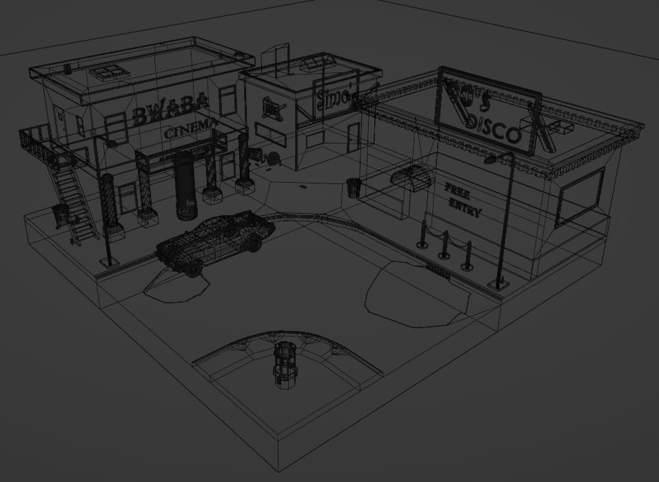 90s Island LOW POLY MODEL Low-poly 3D model_6