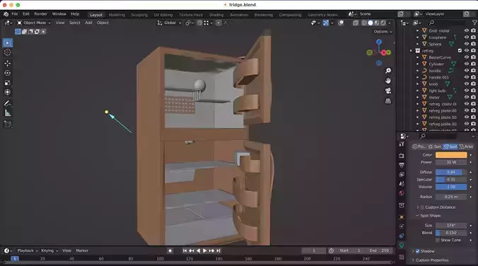 refrigerator kitchen cabinet 3D model
