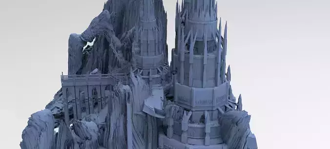 Dark Fantasy Mountain fortress 6