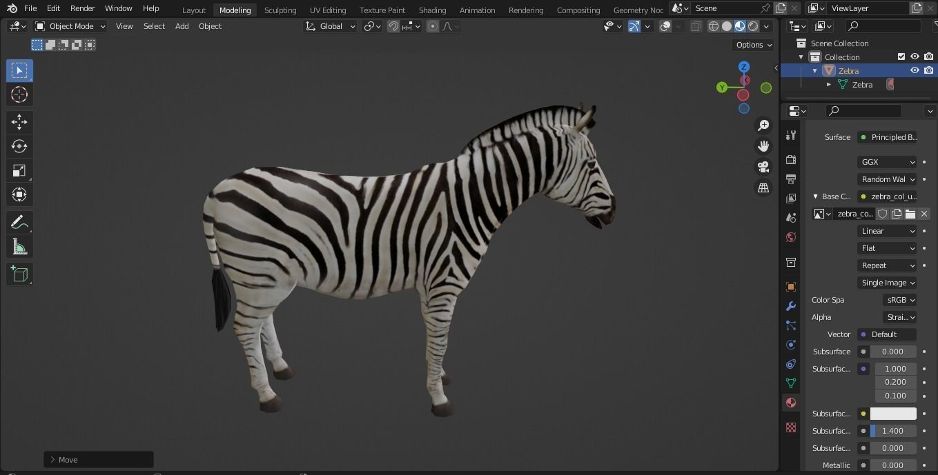 Animal Zebra 3D model_24