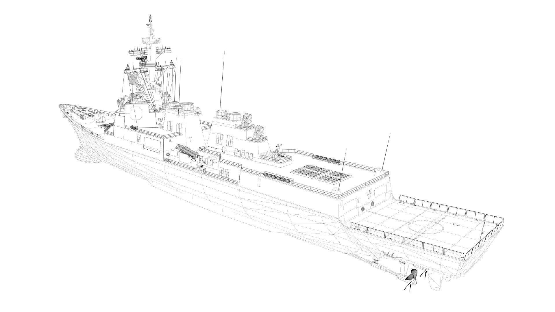 DDG-991 Sejong - KDX-III navy ship 3D model_15