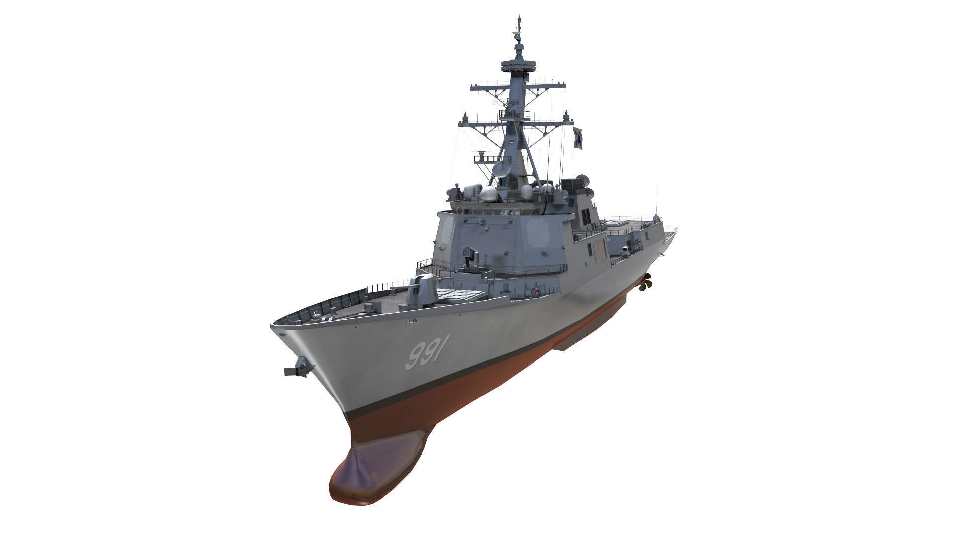 DDG-991 Sejong - KDX-III navy ship 3D model_4