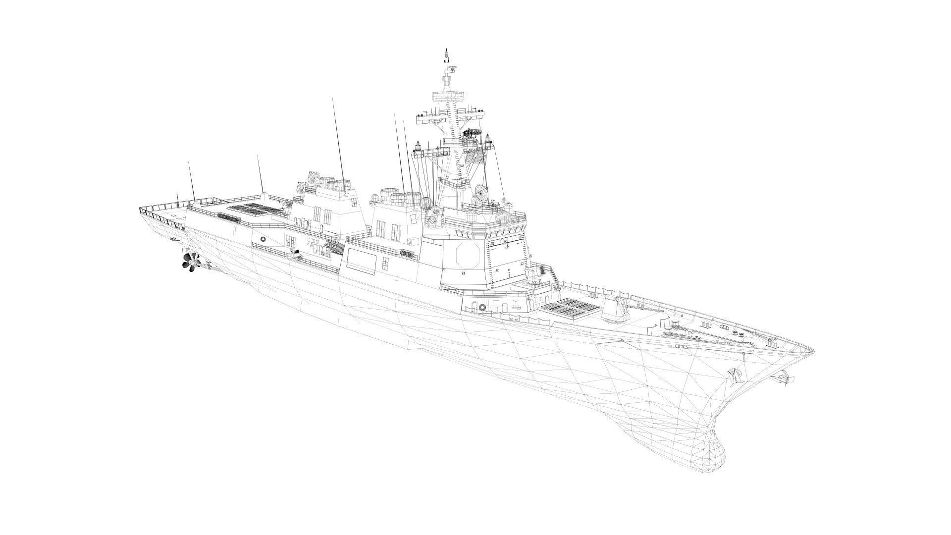 DDG-991 Sejong - KDX-III navy ship 3D model_10