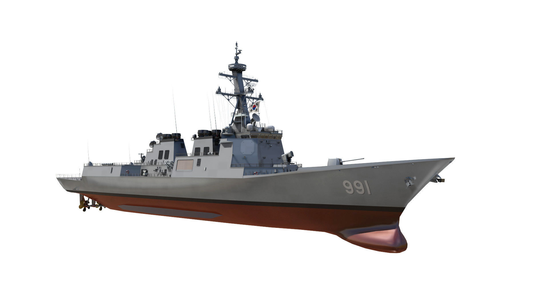 DDG-991 Sejong - KDX-III navy ship 3D model_1