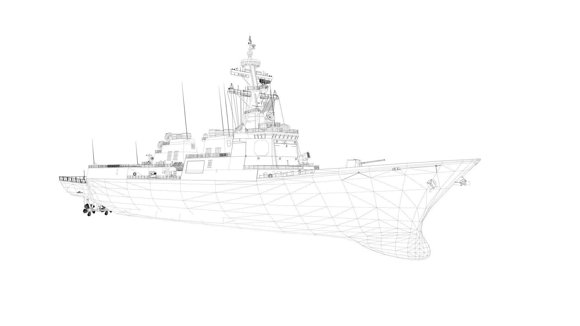 DDG-991 Sejong - KDX-III navy ship 3D model_11