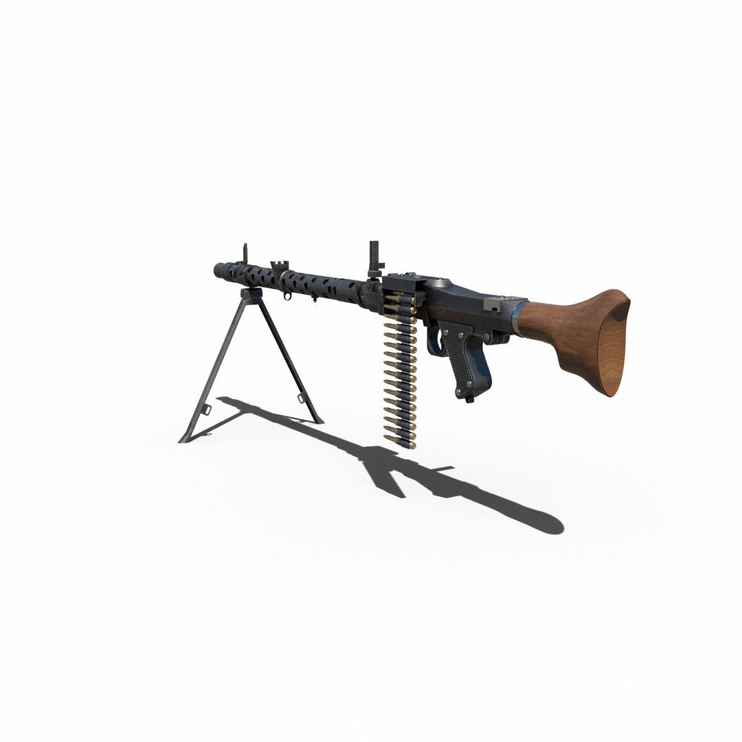 Maschinengewehr 34 - MG 34 - WW2 German Weapon Low-poly 3D model_20