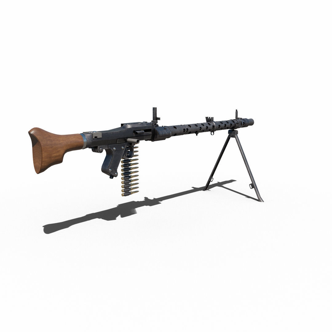 Maschinengewehr 34 - MG 34 - WW2 German Weapon Low-poly 3D model_15